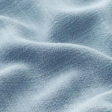 Tessuto di lino viscosa morbido blu ignificiale per tute